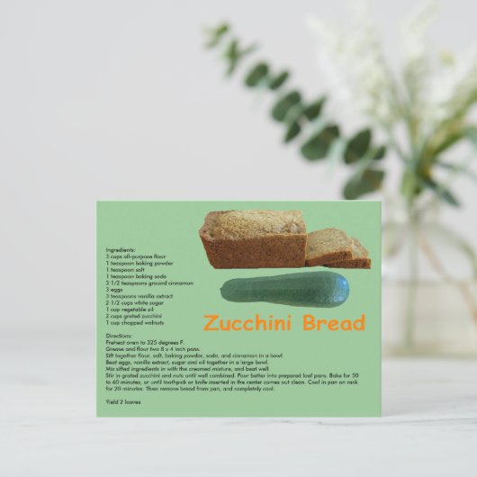 Zucchini Bread Recipe Briefkaart (Staand voorkant)