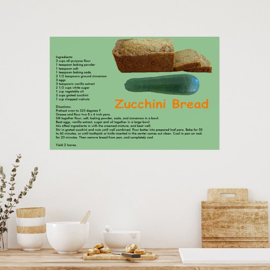 Zucchini Bread Recipe Print (Keuken)