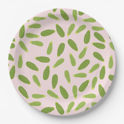 Zucchini Courgette Summer Squash Pattern Papieren Bordje (Voorkant)
