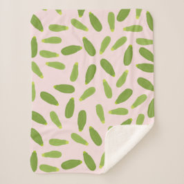 Zucchini Courgette Summer Squash Pattern Sherpa Deken