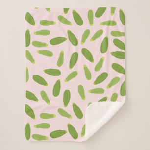 Zucchini Courgette Summer Squash Pattern Sherpa Deken