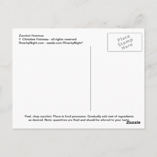 Zucchini Hummus Briefkaart (Achterkant)