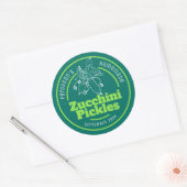 Zucchini plukt groen wit etiket van de pot (Envelop)