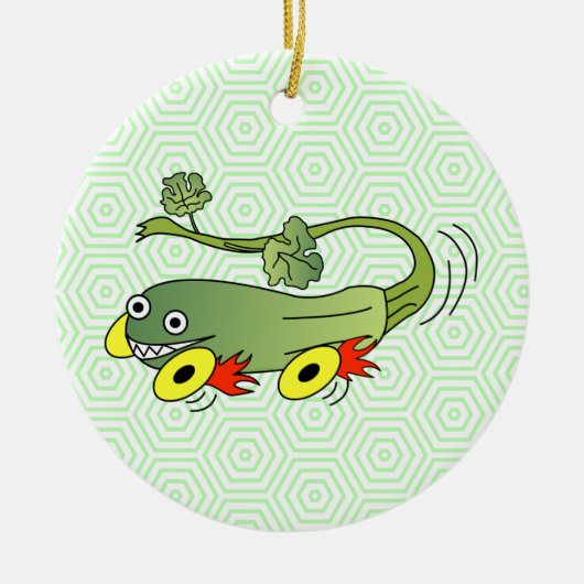 Zucchini Race Car Keramisch Ornament (Voorkant)
