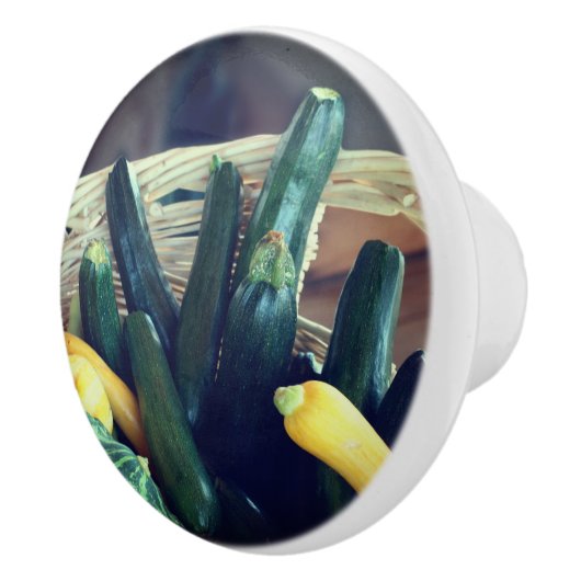 Zucchini Summer Squash Gourds Vegetables Keramische Knop (Rechts)