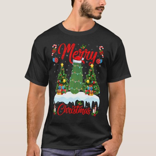 Zucchini Vegetable Lights Xmas Tree Santa Zucchini T-shirt (Voorkant)