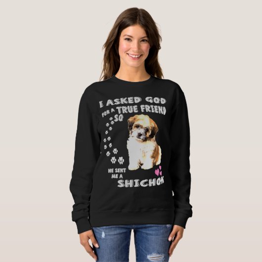 Zuchon Dog Mam Costume Shih Tzu Bichon Mix Pup Cut Trui (Voorkant volledig)