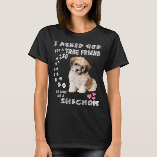 Zuchon Dog Mom Costume, Shih Tzu-Bichon mix pup  T-shirt (Voorkant)