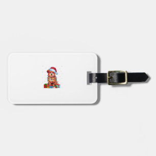 Zuchon Hond Lelijke Xmas Lights Santa Hat Zuchon H Bagagelabel