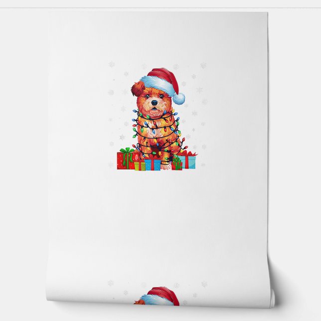 Zuchon Hond Lelijke Xmas Lights Santa Hat Zuchon H Behang (Afrollen)