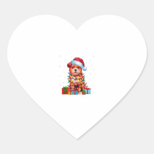 Zuchon Hond Lelijke Xmas Lights Santa Hat Zuchon H Hart Sticker