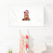 Zuchon Hond Lelijke Xmas Lights Santa Hat Zuchon H Spandoek (Insitu)