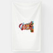 Zuchon Hond Lelijke Xmas Lights Santa Hat Zuchon H Spandoek (Verticaal)