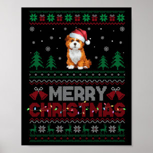 Zuchon Hondenliefhebbers Santa Hat Kerstboom Light Poster
