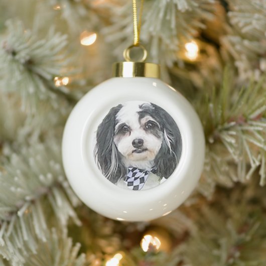 Zuchon Portrait Keramische Bal Ornament (Boom)