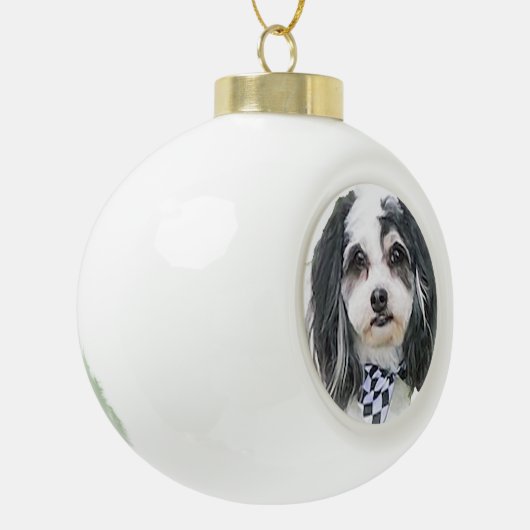 Zuchon Portrait Keramische Bal Ornament (Links)