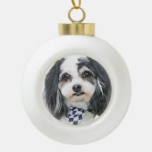 Zuchon Portrait Keramische Bal Ornament (Voorkant)