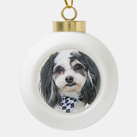 Zuchon Portrait Keramische Bal Ornament (Voorkant)
