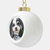 Zuchon Portrait Keramische Bal Ornament (Rechts)