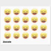 Zucht van opluchting Happy Calm Emoji Gezicht Stic Ronde Sticker (Vel)