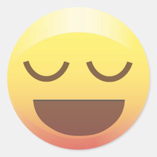 Zucht van opluchting Happy Calm Emoji Gezicht Stic Ronde Sticker (Voorkant)