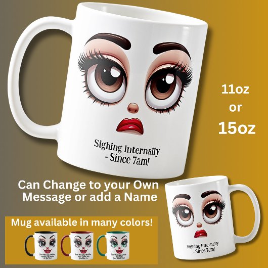 Zuchtend Intern, Prachtige Ogen Grappig Gezicht Koffiemok