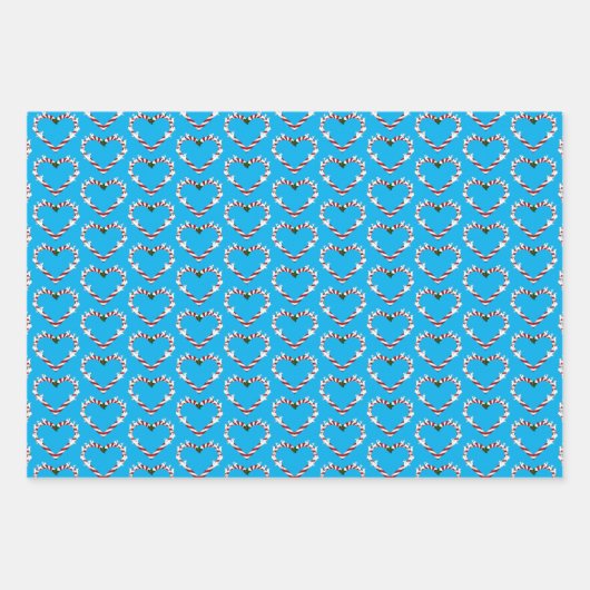 Zuckerstangen Herz Rentiere Inpakpapier Vel (Voorkant)