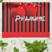 Zuckersüße rote Kirschen mit lustigen Spruch Theedoek (Gevouwen)