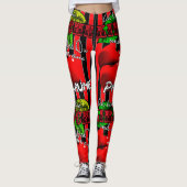 Zuckersüße rote Kirschen mit witzigen Spruch Leggings (Voorkant)
