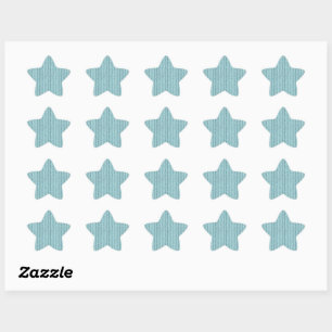Zufte Aqua Corduroy Streeppatroon Ster Sticker