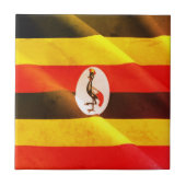 zUG002 OGANDA, Wapperende Vlag. Afrika, Tegeltje (Voorkant)