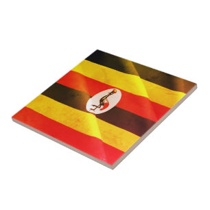 zUG002 OGANDA, Wapperende Vlag. Afrika, Tegeltje