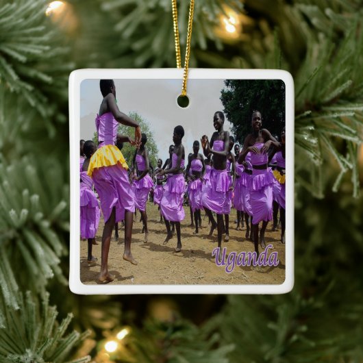 zUG004 UGANDA,Culturele Vieringen, Afrika, Keramisch Ornament (Boom)