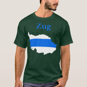 Zug Kanton Kaart Vlag Zwitserland T-shirt