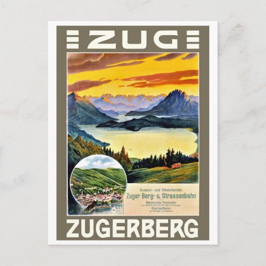 Zug, Zegerberg, Zwitserland,  Briefkaart (Voorkant)