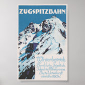 Zugspitzbahn Vintage Poster 1927 (Voorkant)