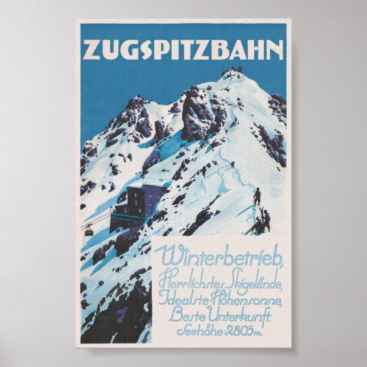 Zugspitzbahn Vintage Poster 1927 (Voorkant)