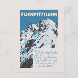 Zugspitzbahn Vintage Poster 1927 Briefkaart