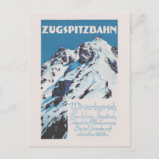 Zugspitzbahn Vintage Poster 1927 Briefkaart (Voorkant)