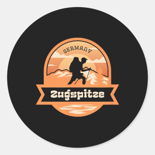 Zugspitze Climbing Germany Alps Mountains Tyrol Hi Ronde Sticker (Voorkant)