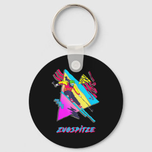Zugspitze retro ski skiër skidesign geïnspireerd  sleutelhanger