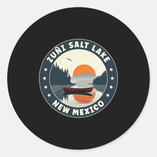 Zui Salt Lake New Mexico Sunset T Shirt  Ronde Sticker (Voorkant)