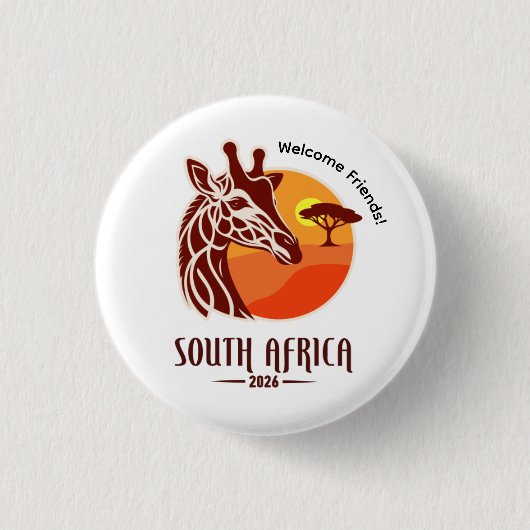 Zuid-Afrika 2026 Internationale Conventie Speld Ronde Button 3,2 Cm (Voorkant)
