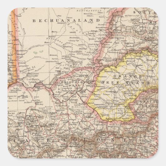 Zuid-Afrika 3 Vierkante Sticker (Voorkant)