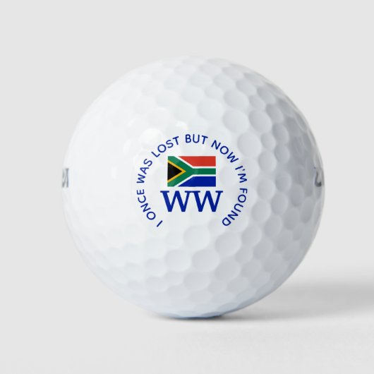 ZUID-AFRIKA Aangepast MONOGRAM Christelijk Verlore Golfballen (Voorkant)