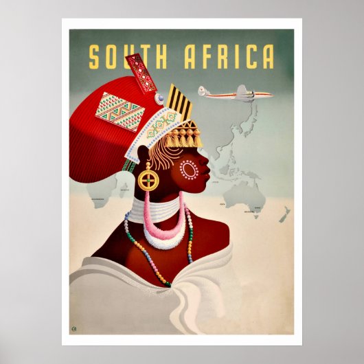 Zuid-Afrika, Afrikaanse vrouw, luchtvaart Poster (Voorkant)