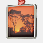 Zuid-Afrika.  Afrikaanse zonsondergang. Metalen Ornament (Links)
