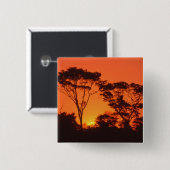 Zuid-Afrika. Afrikaanse zonsondergang. Vierkante Button 5,1 Cm (Voorkant /achterkant)