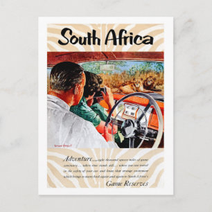 Zuid-Afrika, avontuur vanuit een auto, rit, vintag Briefkaart