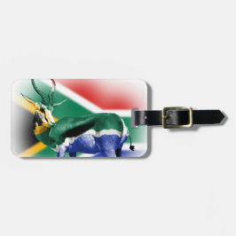 Zuid-Afrika Bagagelabel van de Vlag van Springbuck